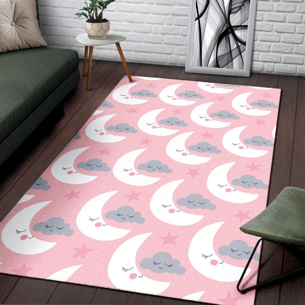 Moon Pattern Print Floor Mat-grizzshop