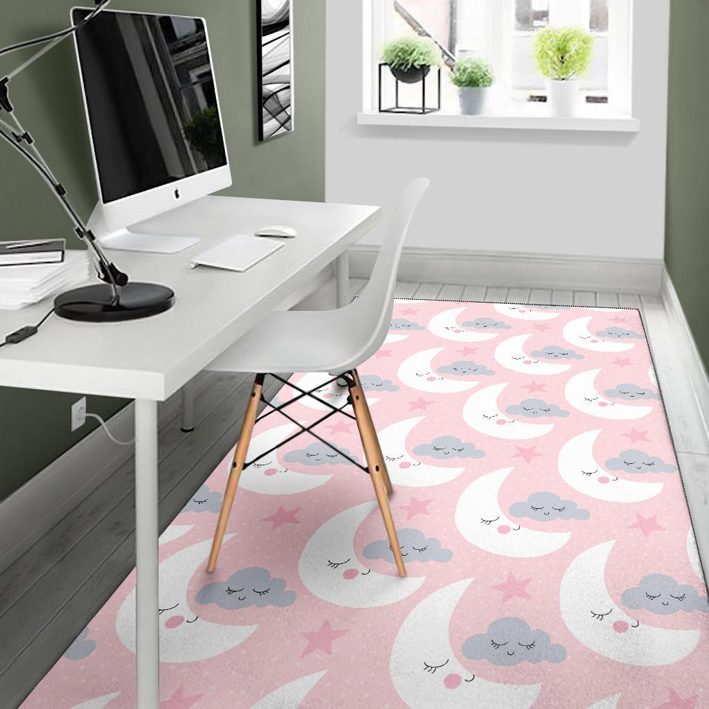 Moon Pattern Print Floor Mat-grizzshop