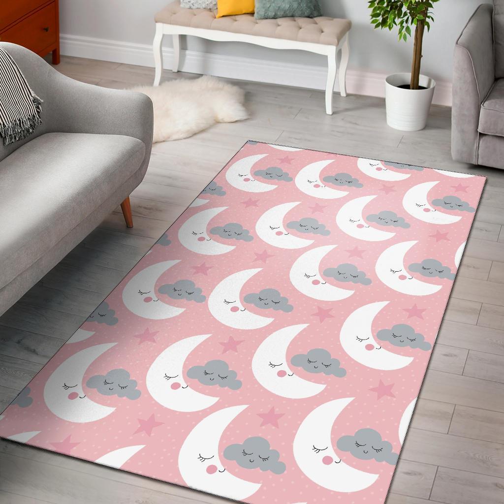 Moon Pattern Print Floor Mat-grizzshop