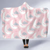 Moon Pattern Print Hooded Blanket-grizzshop