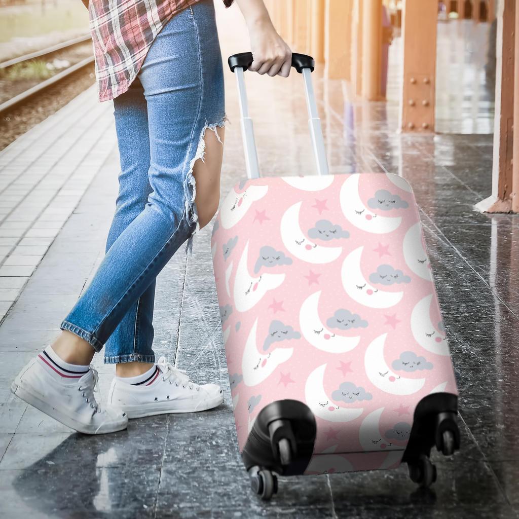 Moon Pattern Print Luggage Cover Protector-grizzshop