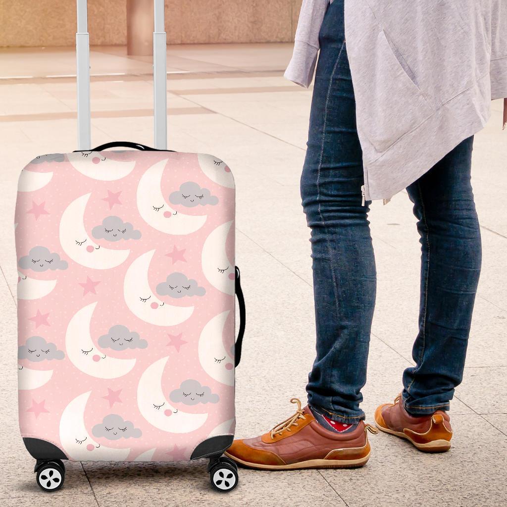 Moon Pattern Print Luggage Cover Protector-grizzshop