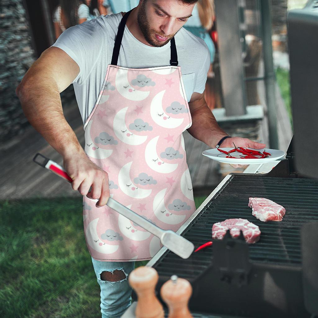 Moon Pattern Print Men's Apron-grizzshop