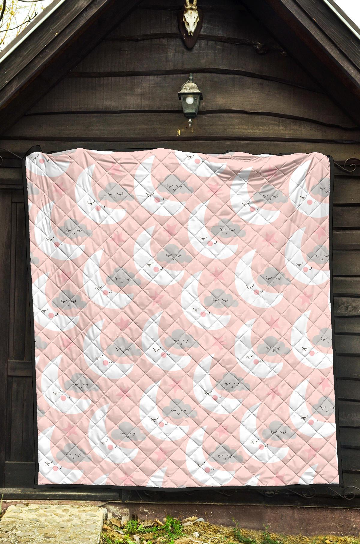 Moon Pattern Print Quilt-grizzshop