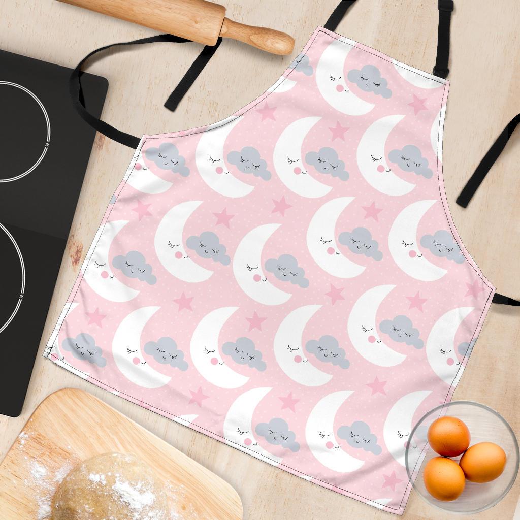 Moon Pattern Print Women's Apron-grizzshop