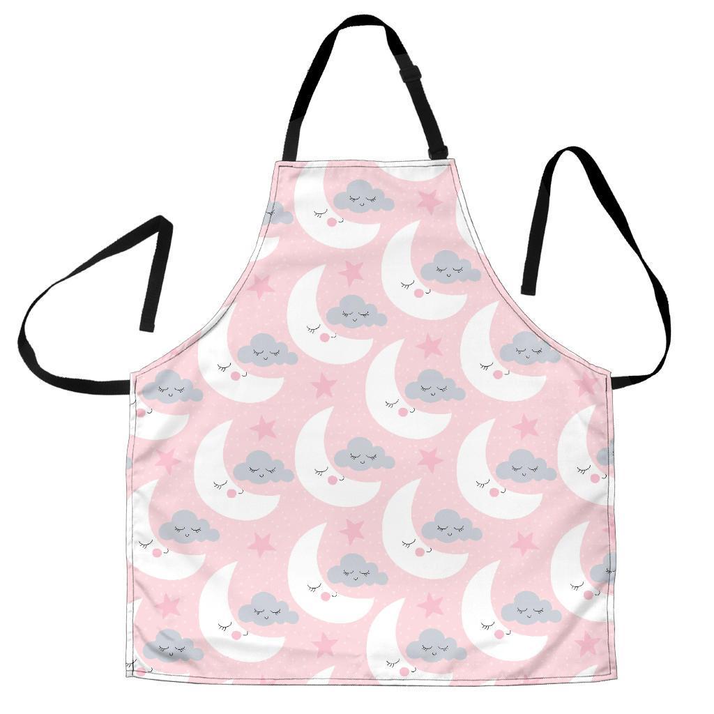 Moon Pattern Print Women's Apron-grizzshop