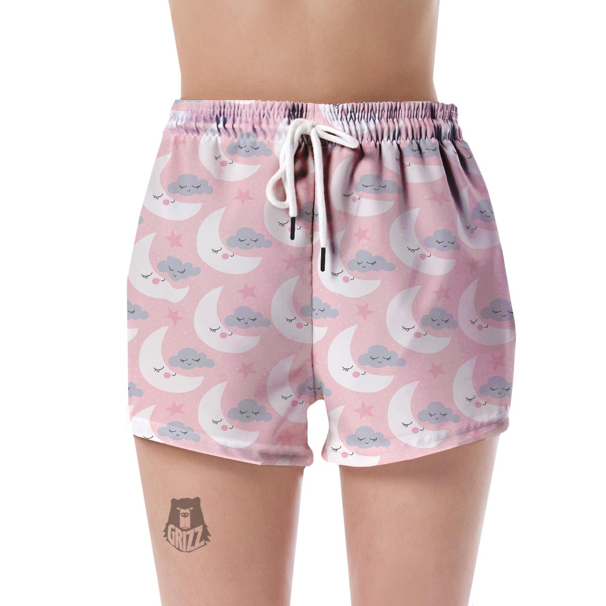 Moon Pattern Print Women's Shorts-grizzshop