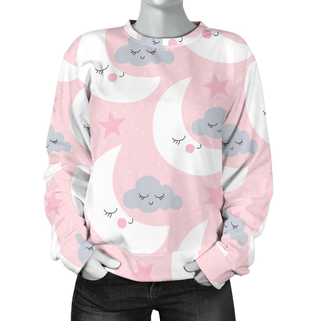 Moon Pattern Print Women's Sweatshirt-grizzshop