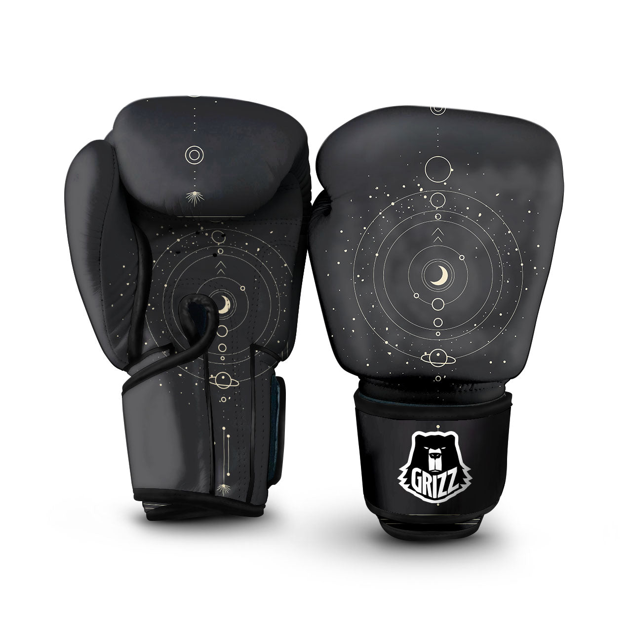 Moon Phase Galaxy Print Boxing Gloves-grizzshop