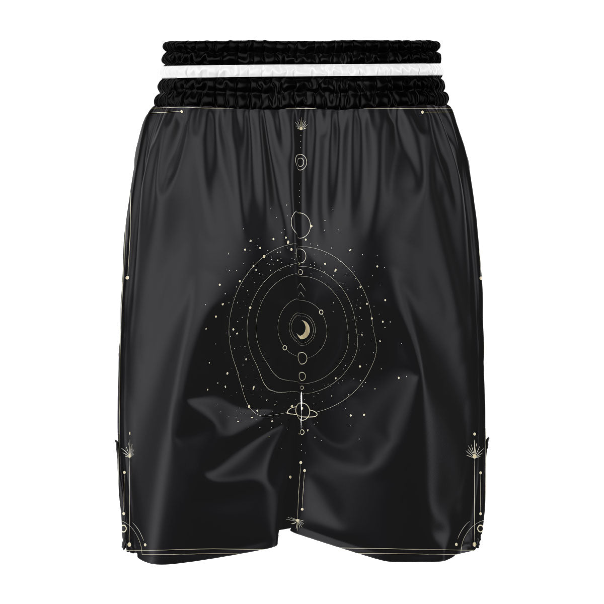 Moon Phase Galaxy Print Boxing Shorts-grizzshop