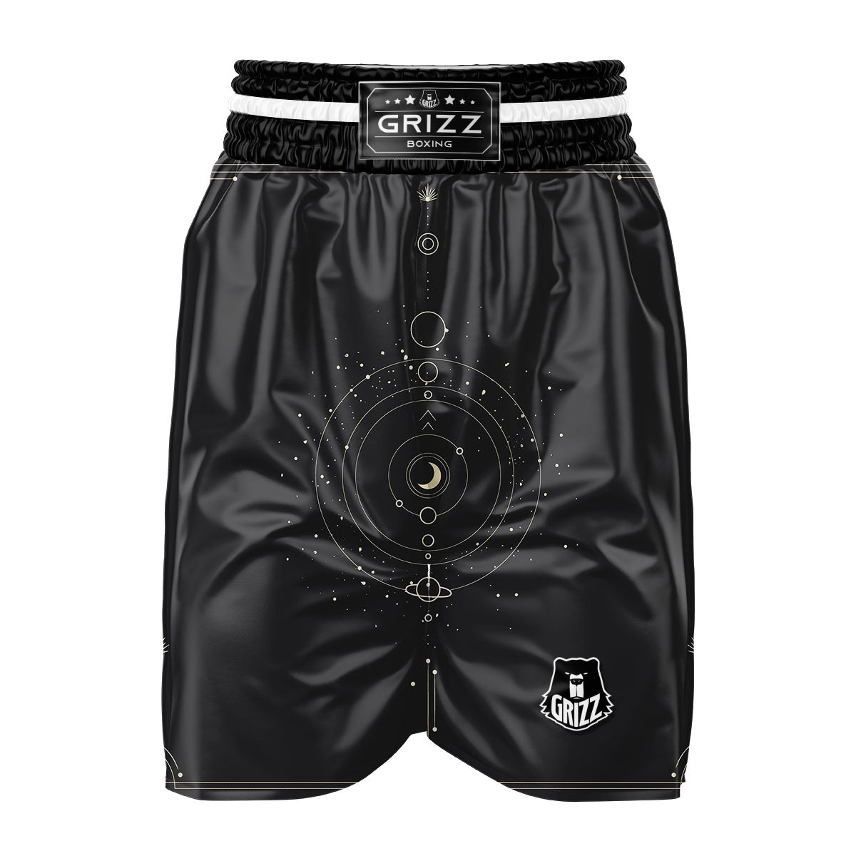 Moon Phase Galaxy Print Boxing Shorts-grizzshop