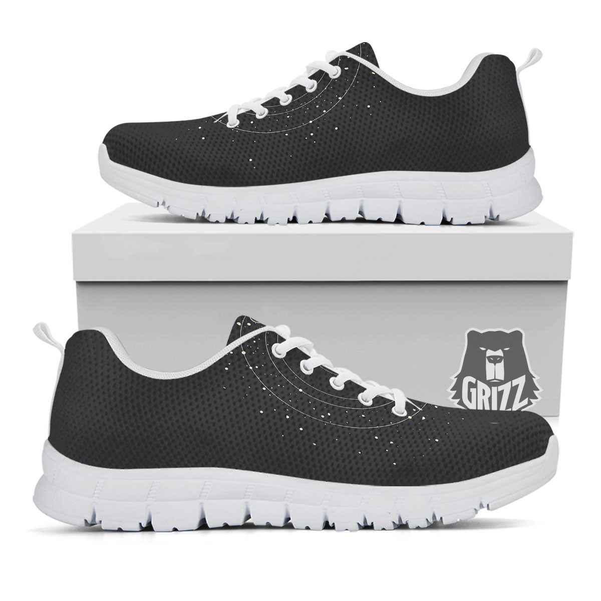 Moon Phase Galaxy Print White Sneaker-grizzshop