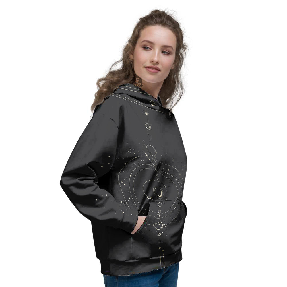 Moon Phase Galaxy Print Women's Hoodie-grizzshop