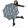 Moon Print Pattern Automatic Foldable Umbrella-grizzshop