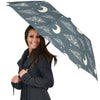 Moon Print Pattern Automatic Foldable Umbrella-grizzshop