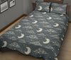 Moon Print Pattern Bed Set Quilt-grizzshop