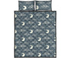 Moon Print Pattern Bed Set Quilt-grizzshop