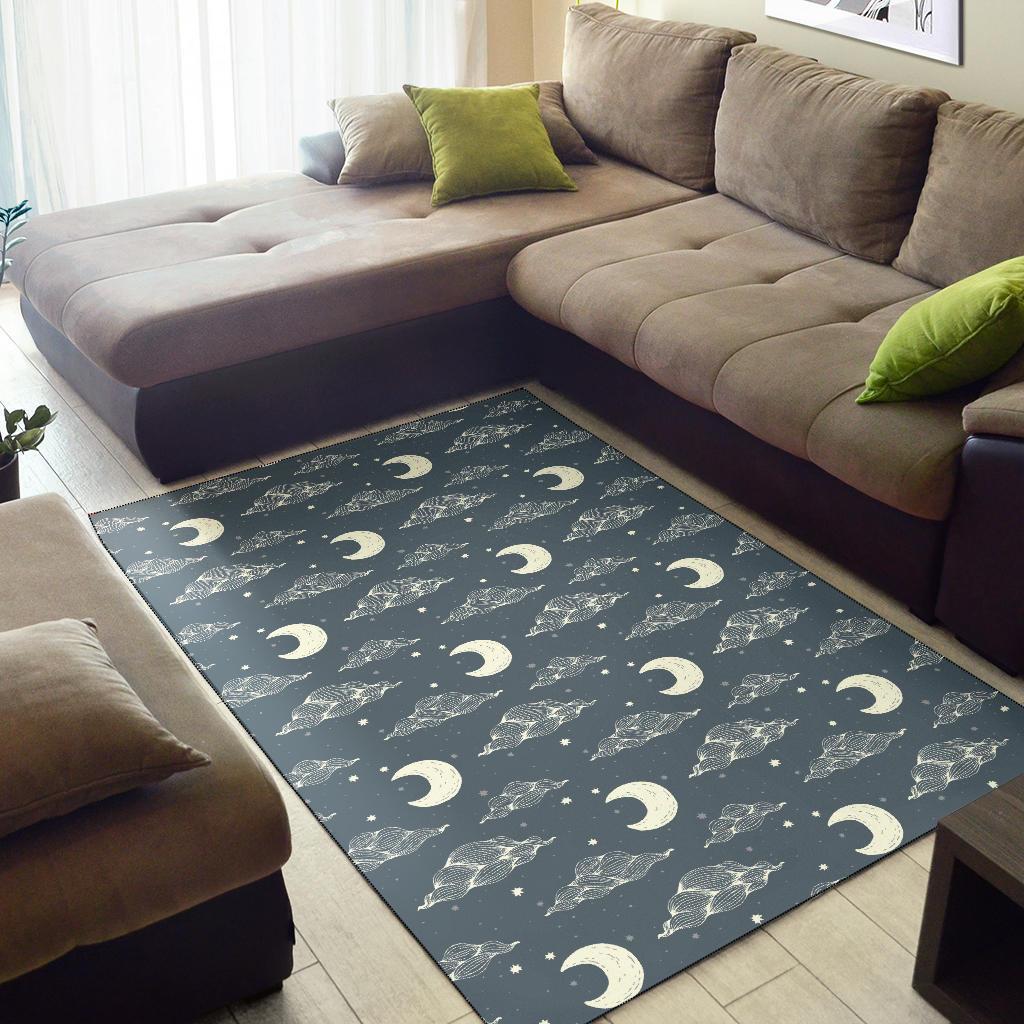 Moon Print Pattern Floor Mat-grizzshop