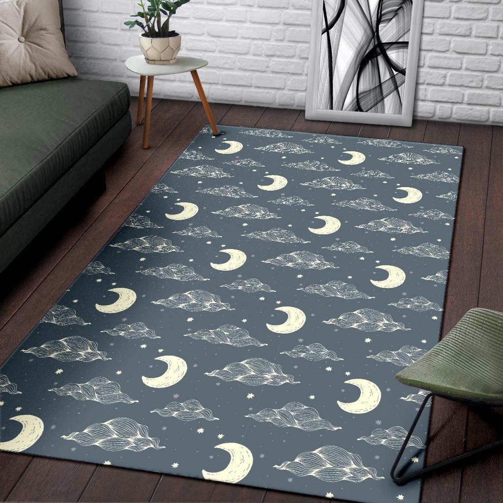 Moon Print Pattern Floor Mat-grizzshop