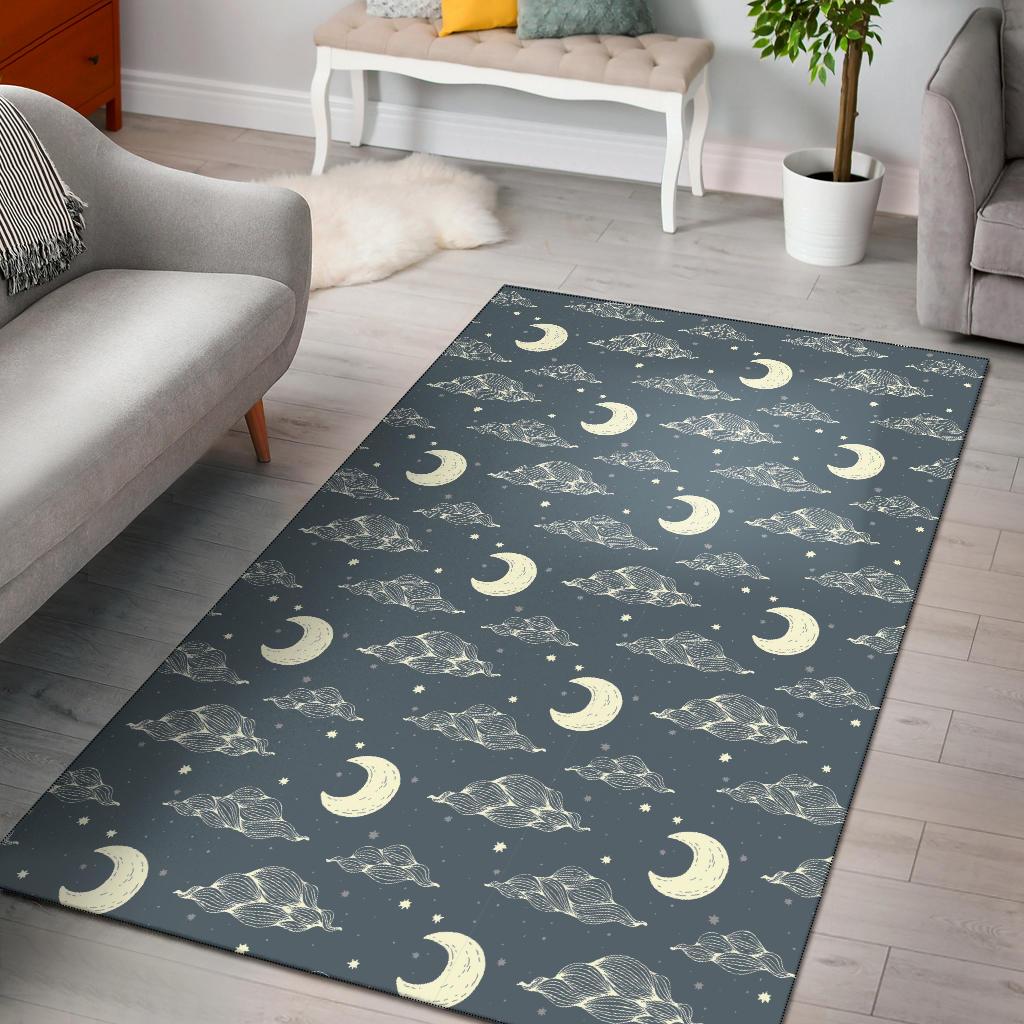 Moon Print Pattern Floor Mat-grizzshop