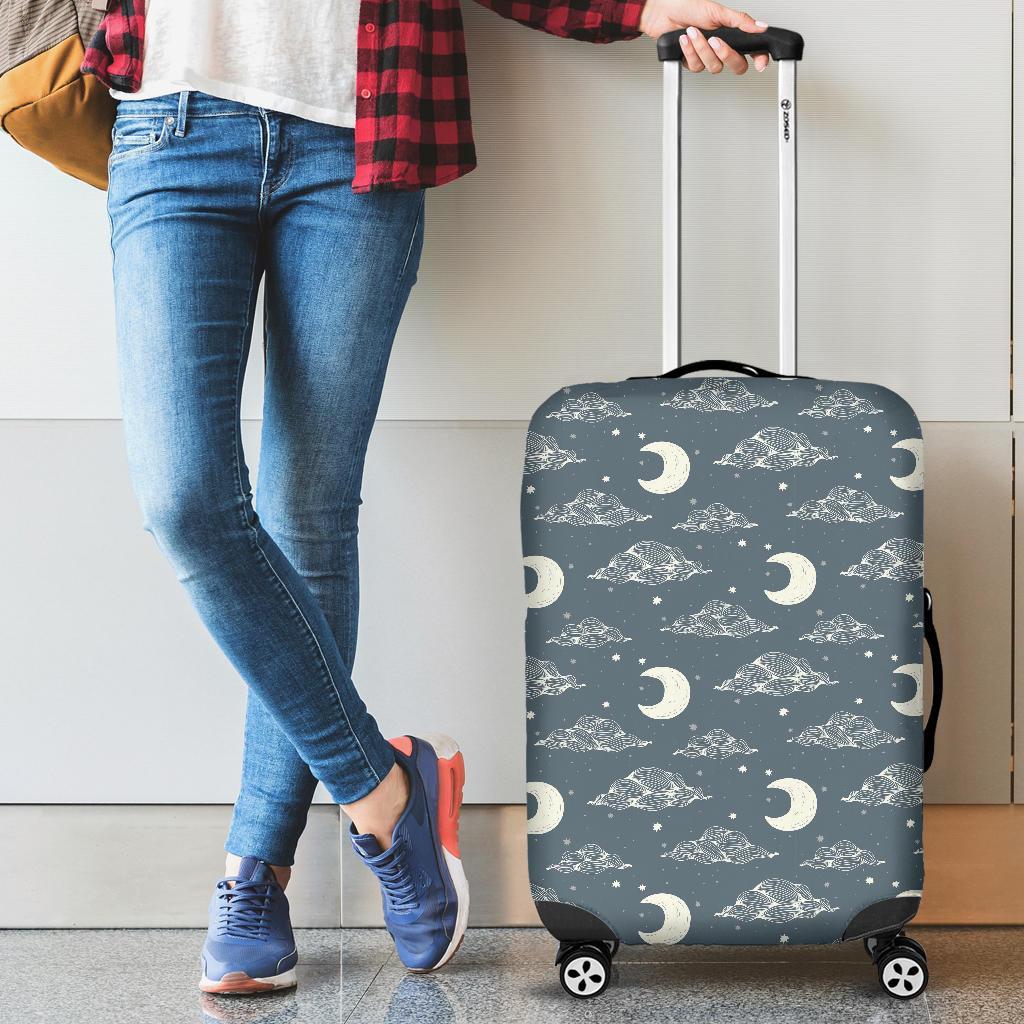 Moon Print Pattern Luggage Cover Protector-grizzshop