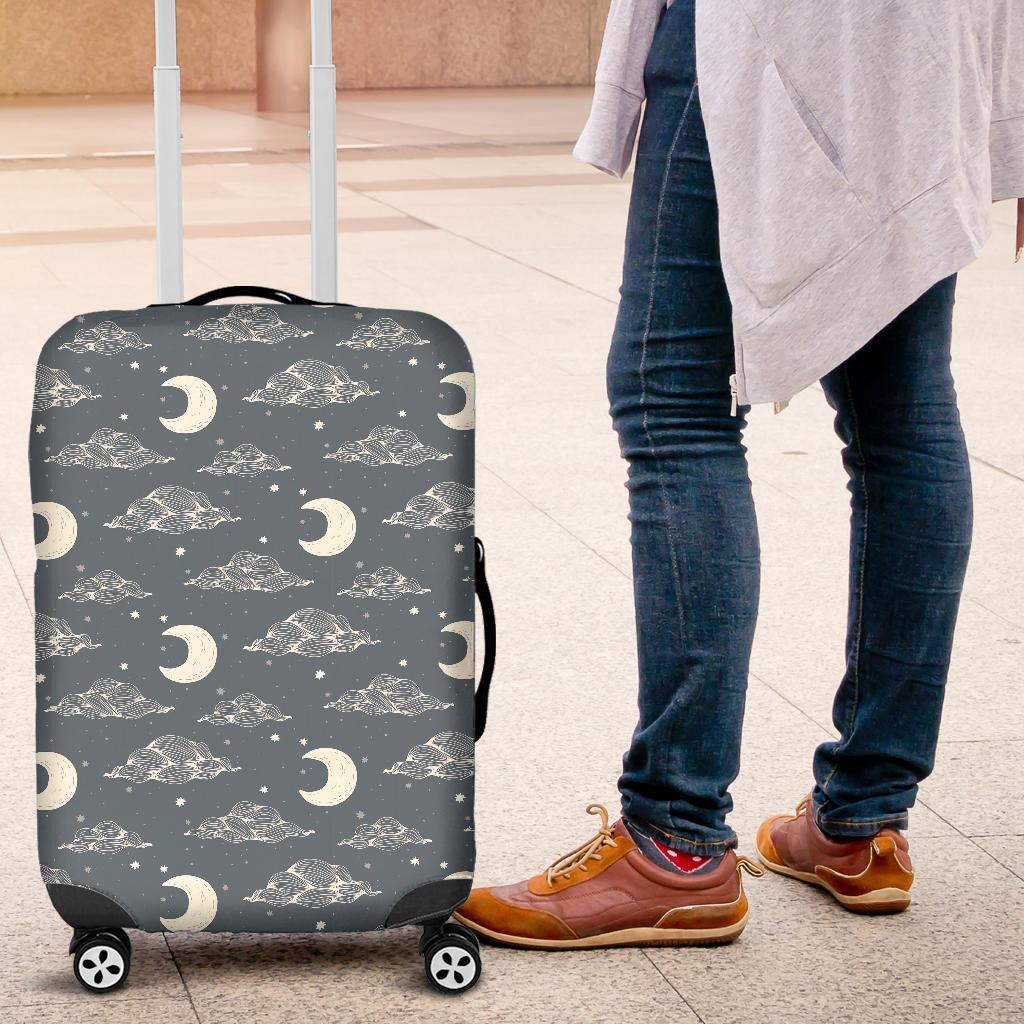 Moon Print Pattern Luggage Cover Protector-grizzshop