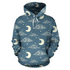 Moon Print Pattern Men Women Pullover Hoodie-grizzshop