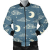 Moon Print Pattern Men's Bomber Jacket-grizzshop