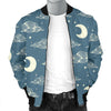 Moon Print Pattern Men's Bomber Jacket-grizzshop