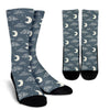 Moon Print Pattern Unisex Crew Socks-grizzshop