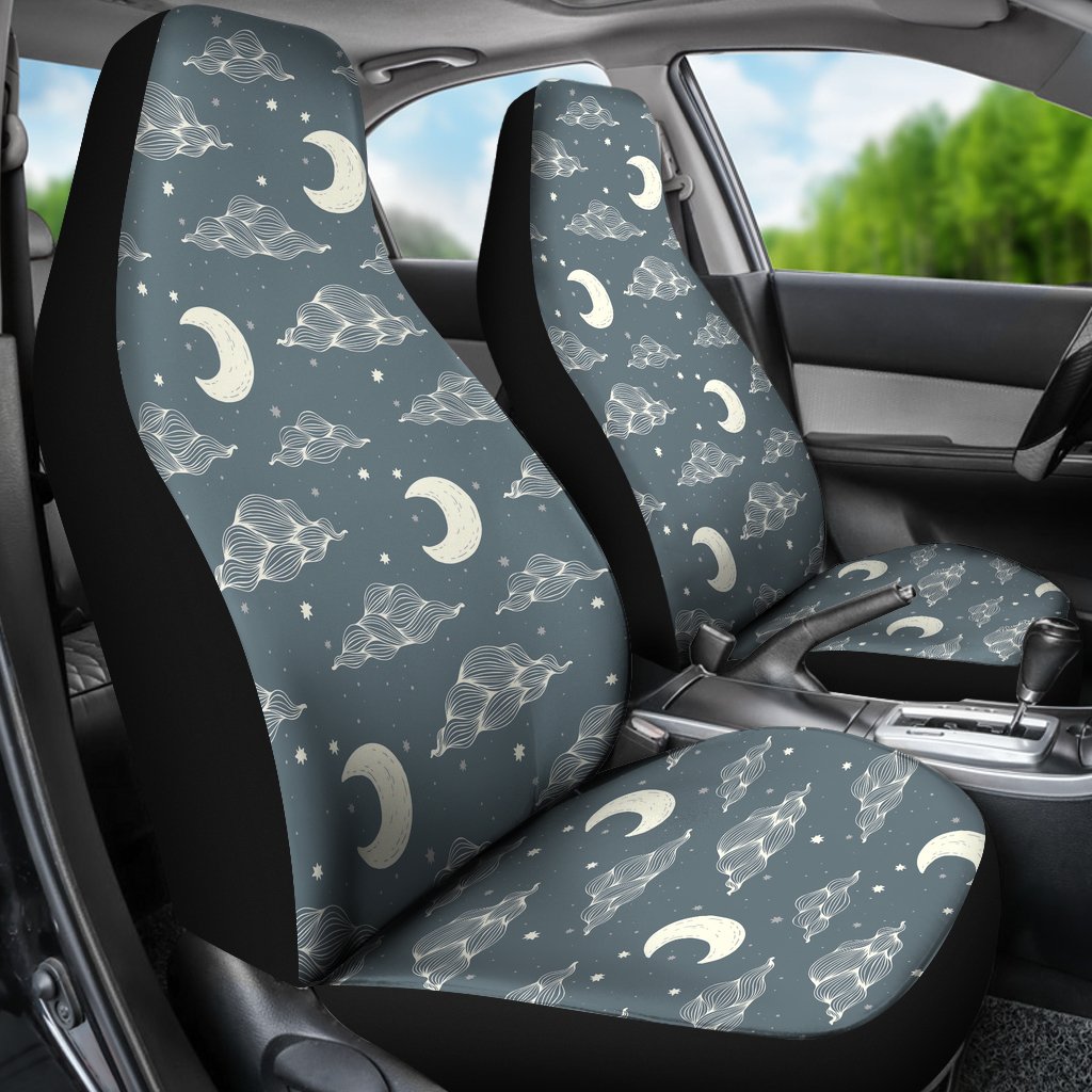 Moon Print Pattern Universal Fit Car Seat Covers-grizzshop