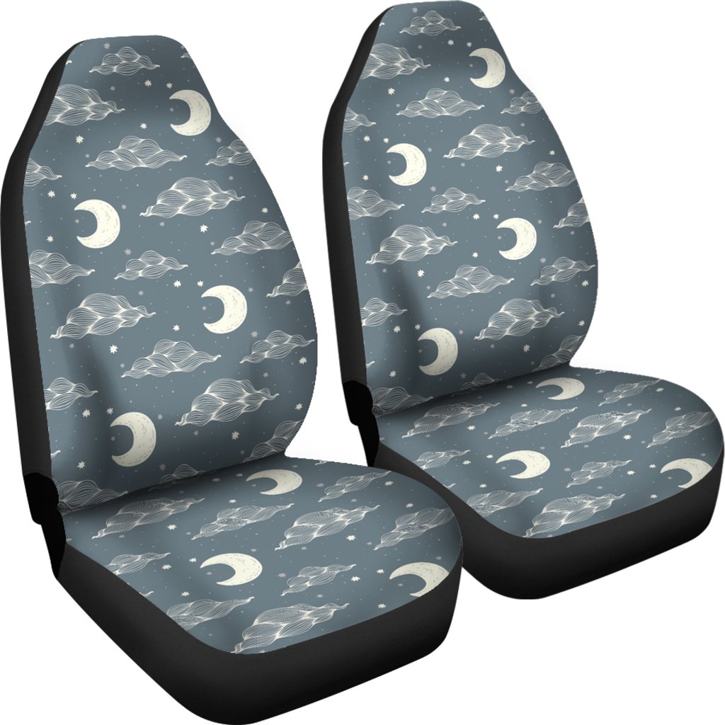 Moon Print Pattern Universal Fit Car Seat Covers-grizzshop