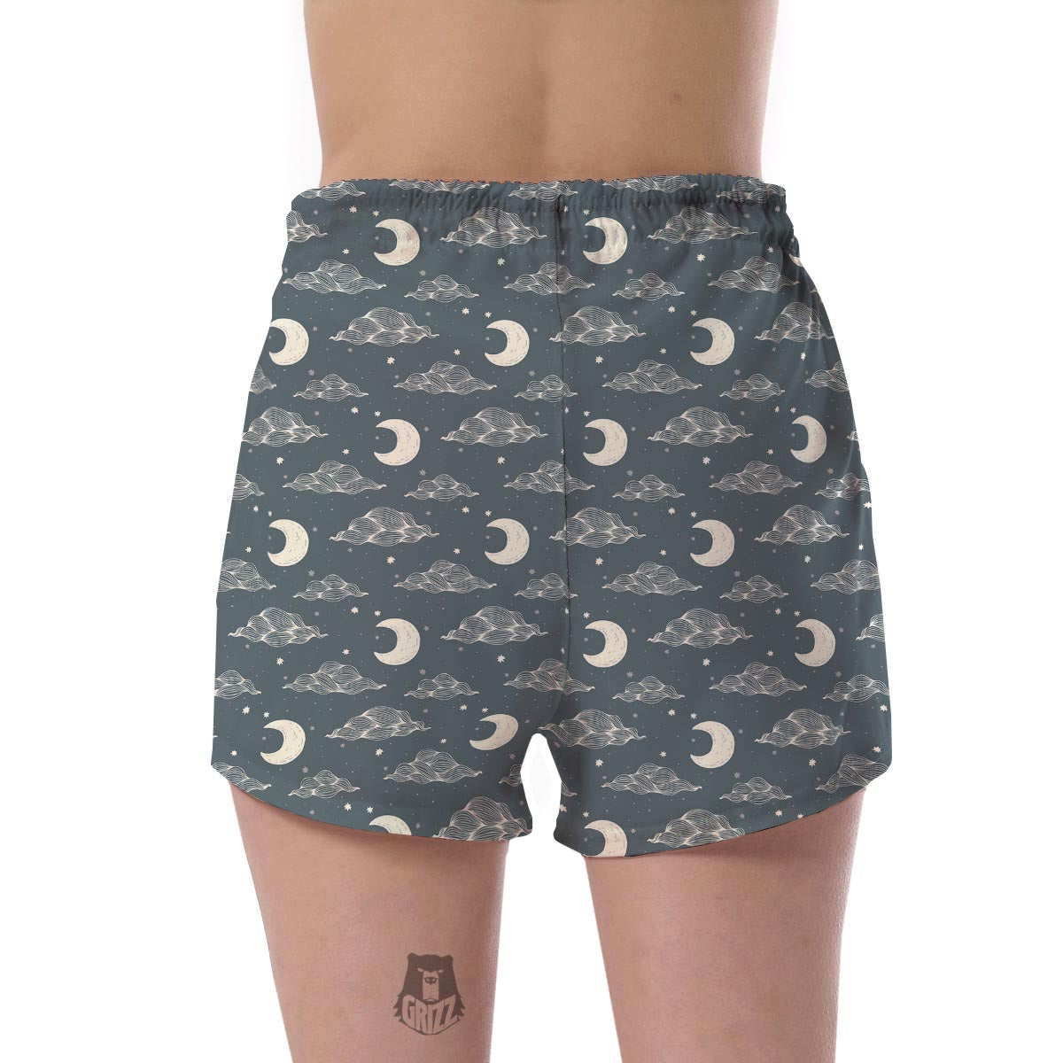Moon Print Pattern Women's Shorts-grizzshop
