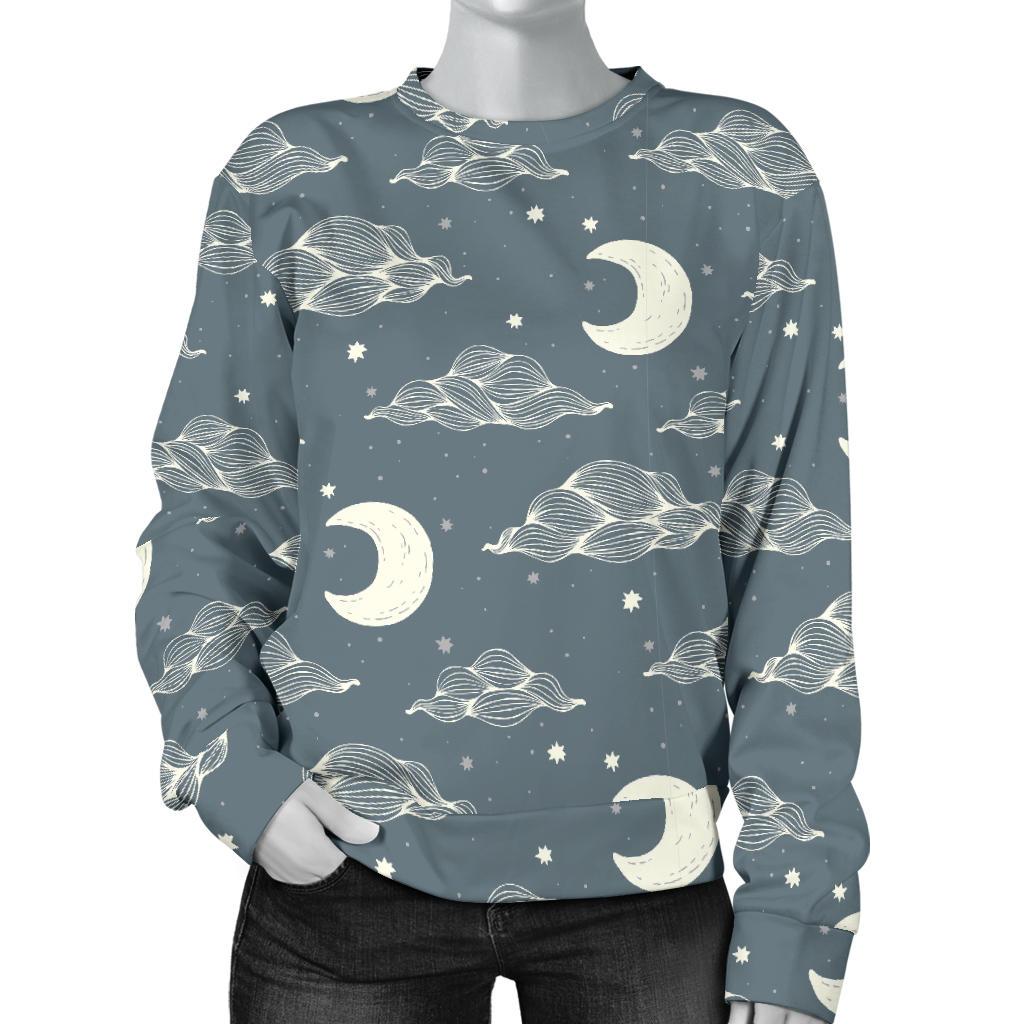 Moon Print Pattern Women's Sweatshirt-grizzshop