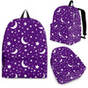 Moon Purple Pattern Print Backpack-grizzshop