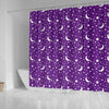 Moon Purple Pattern Print Bathroom Shower Curtain-grizzshop