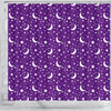 Moon Purple Pattern Print Bathroom Shower Curtain-grizzshop