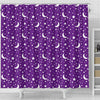 Moon Purple Pattern Print Bathroom Shower Curtain-grizzshop