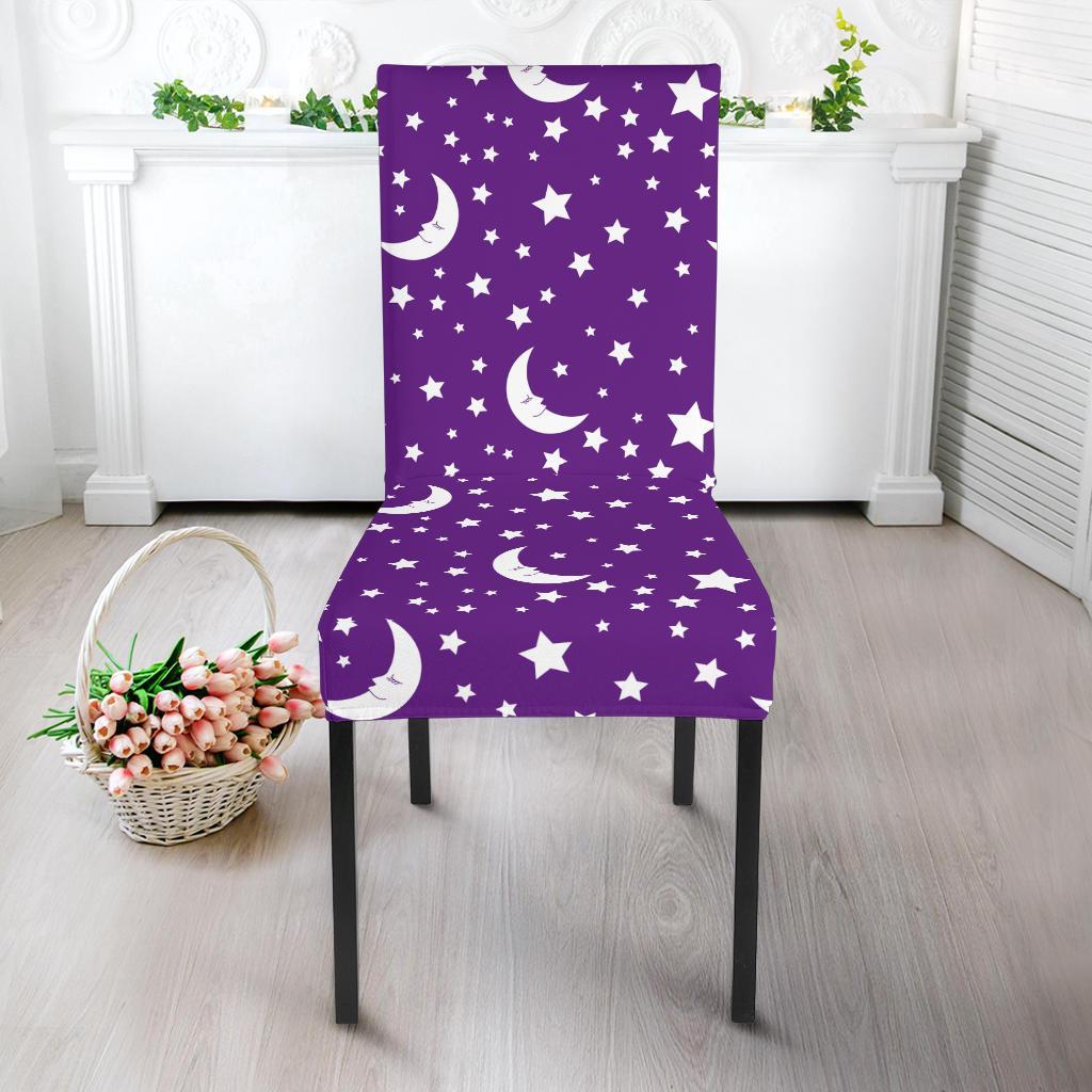 Moon Purple Pattern Print Chair Cover-grizzshop