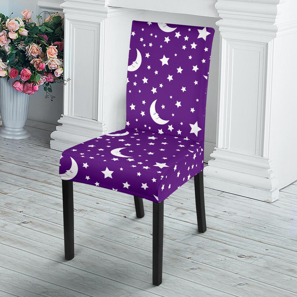 Moon Purple Pattern Print Chair Cover-grizzshop