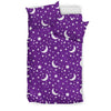 Moon Purple Pattern Print Duvet Cover Bedding Set-grizzshop