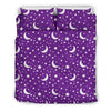 Moon Purple Pattern Print Duvet Cover Bedding Set-grizzshop