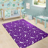 Moon Purple Pattern Print Floor Mat-grizzshop