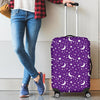 Moon Purple Pattern Print Luggage Cover Protector-grizzshop