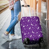 Moon Purple Pattern Print Luggage Cover Protector-grizzshop