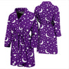 Moon Purple Pattern Print Men Long Robe-grizzshop