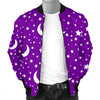 Moon Purple Pattern Print Men's Bomber Jacket-grizzshop