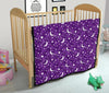 Moon Purple Pattern Print Quilt-grizzshop