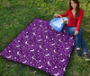 Moon Purple Pattern Print Quilt-grizzshop