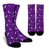 Moon Purple Pattern Print Unisex Crew Socks-grizzshop